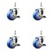 Service Caster 3 Inch 316SS Blue Polyurethane Swivel 12mm Threaded Stem Caster Set Brake SS316TS20S314-PPUB-BLUE-TLB-M1215-4 - alternate 3